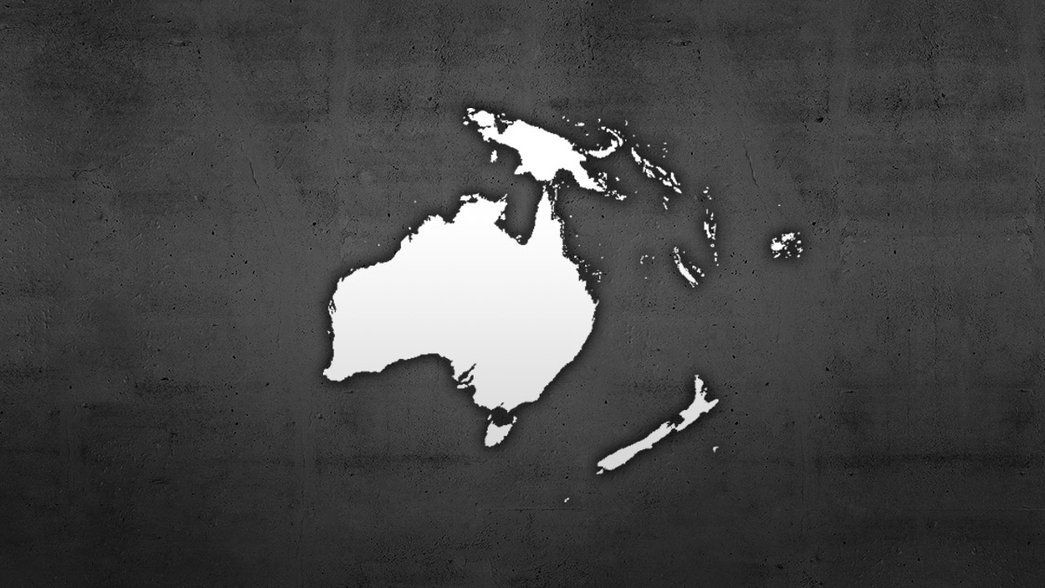 Map outline of Oceania