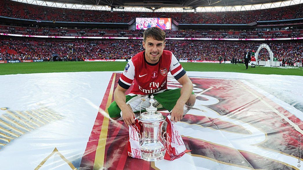 Aaron Ramsey wore the Welsh flag after the FA Cup win