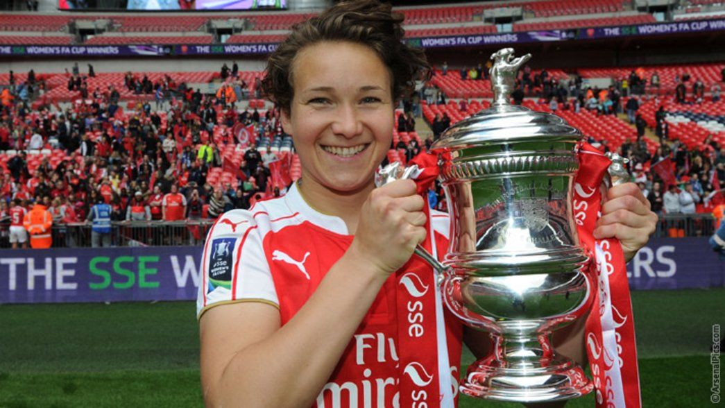 Josephine Henning celebrates winning the Women's FA Cup