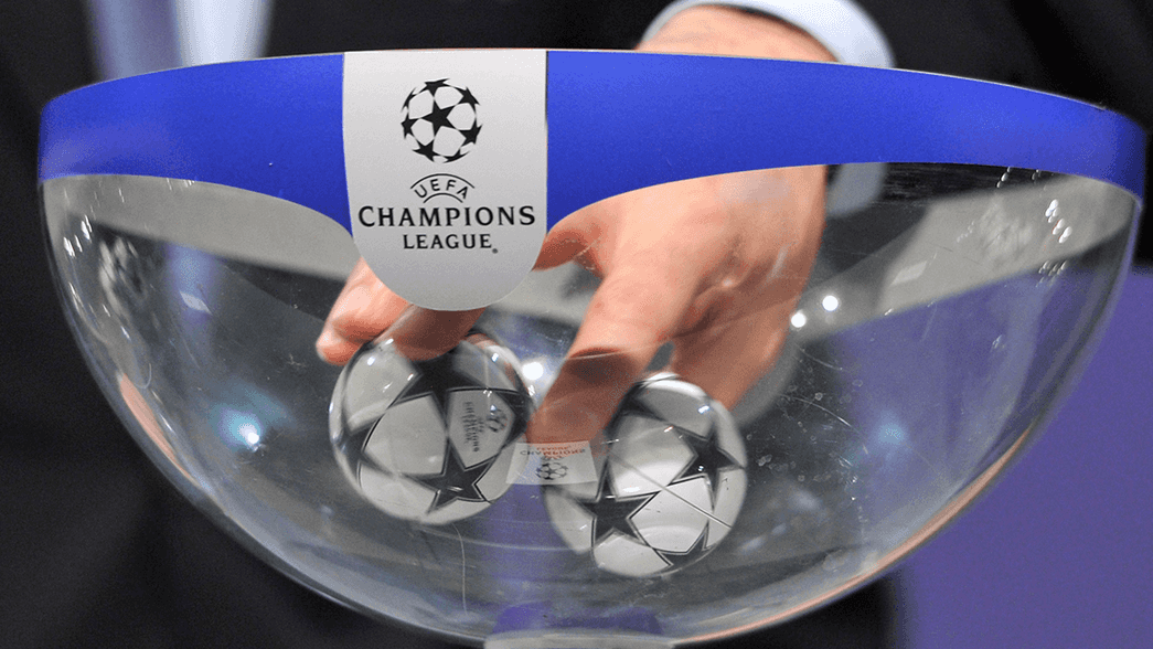 Balls being selected in the Champions League draw