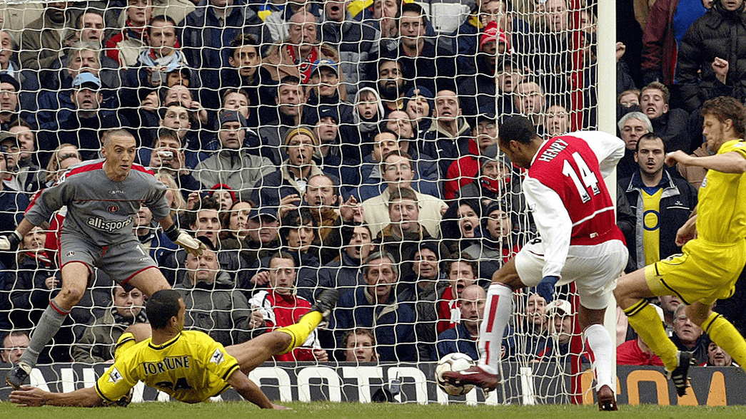 Thierry Henry scores against Charlton in 2004