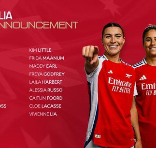 Arsenal Women's squad for Australia announced