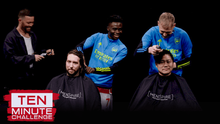 Saka and Ramsdale cut hair in 10 Minute Challenge!