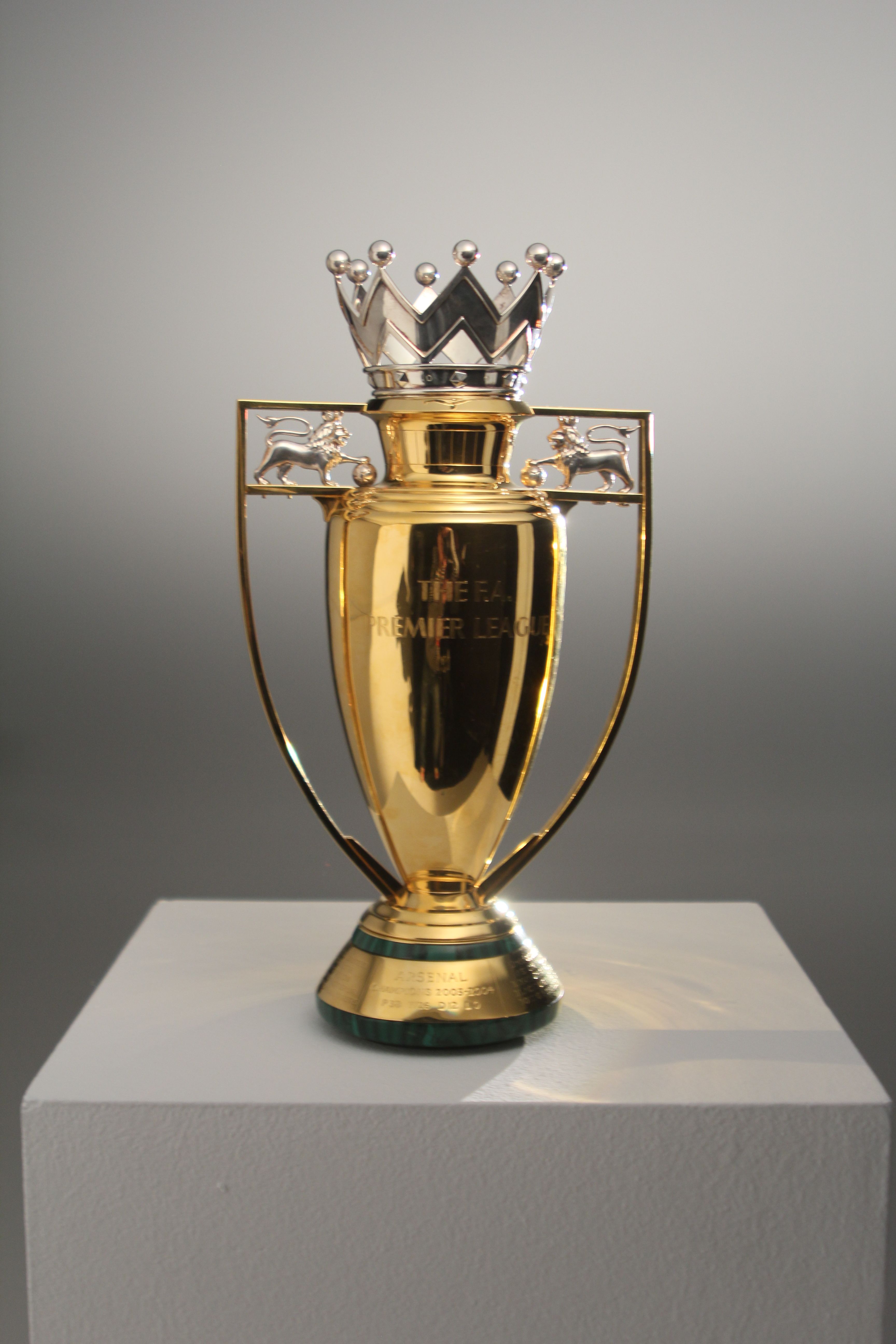 An image of a gold Premier League trophy