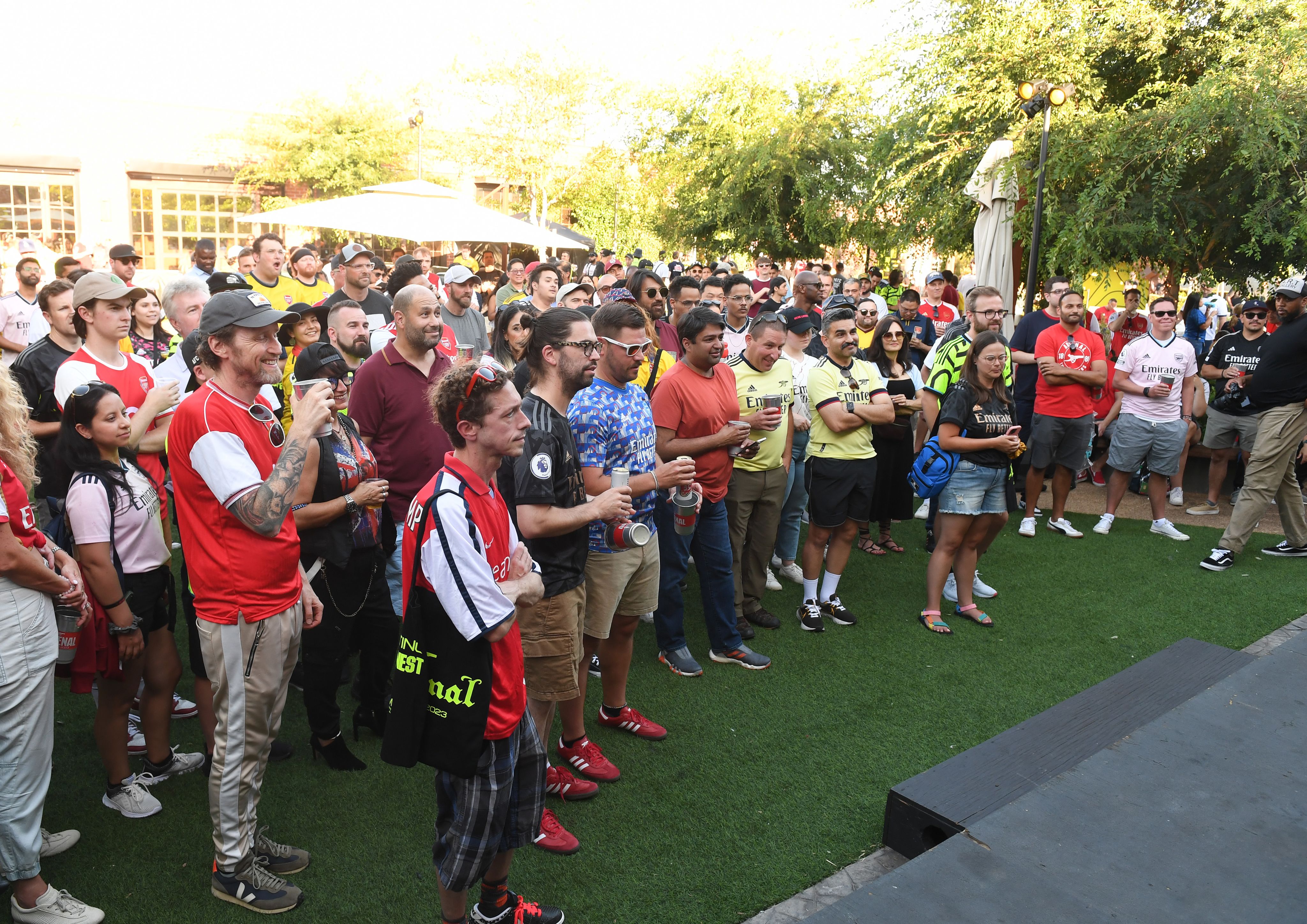 Arsenal supporters at the Islington FM event at the Beehive