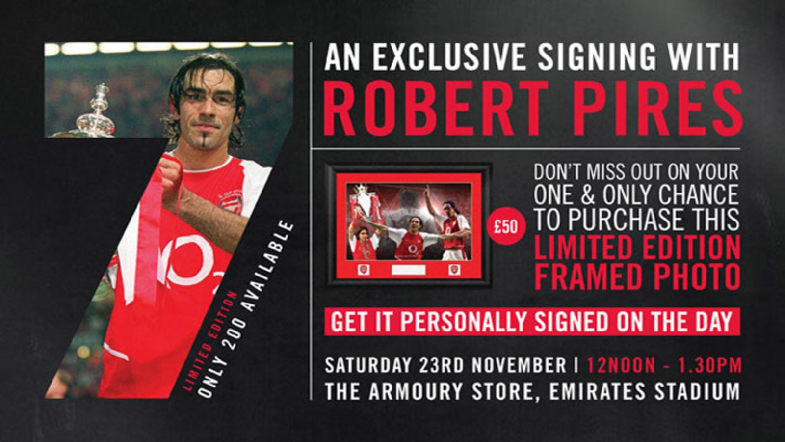 Arsenal Hand Signed Legends Pictures Individually Priced 