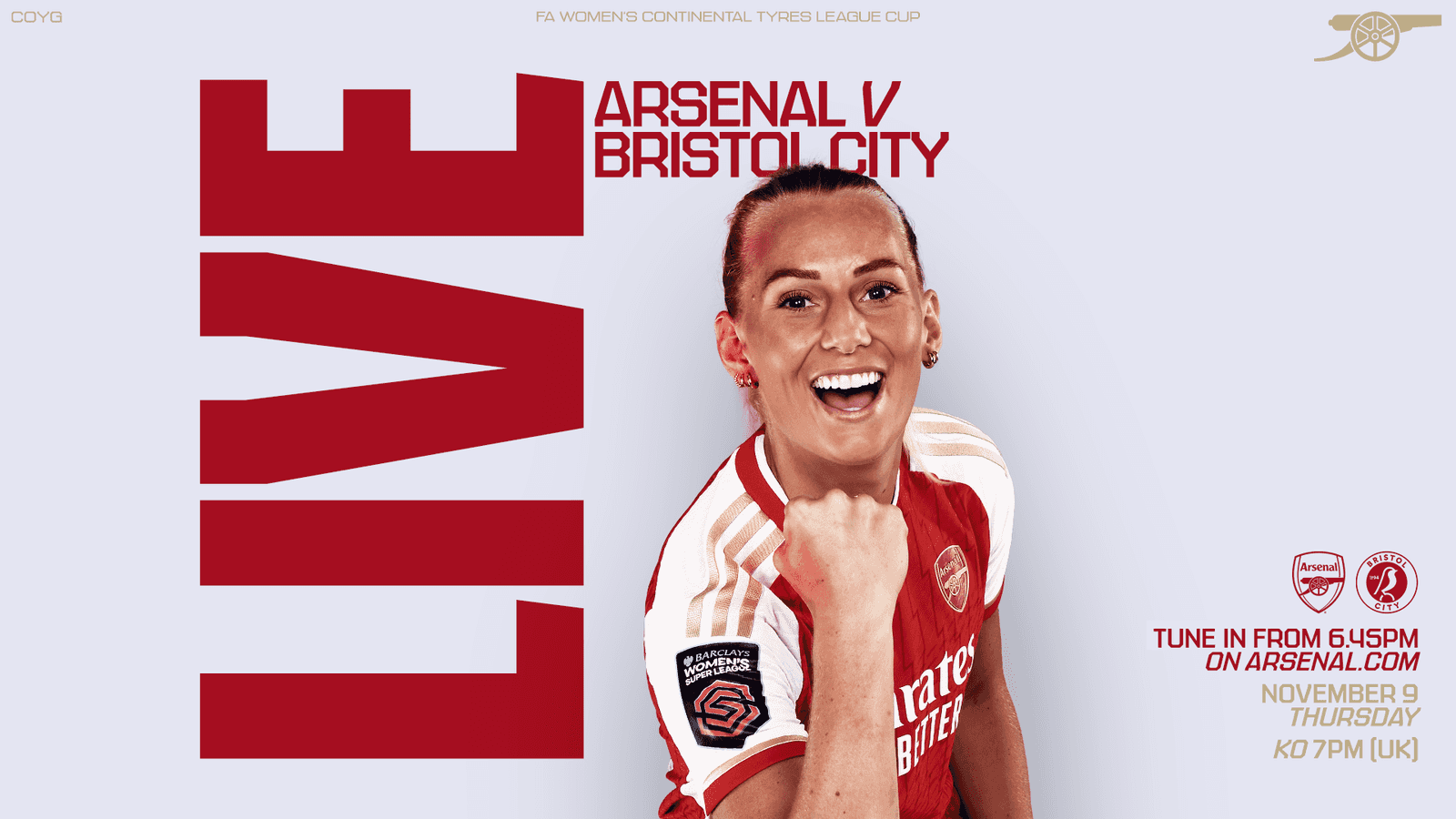 Watch Conti Cup opener against Bristol City live! News Arsenal