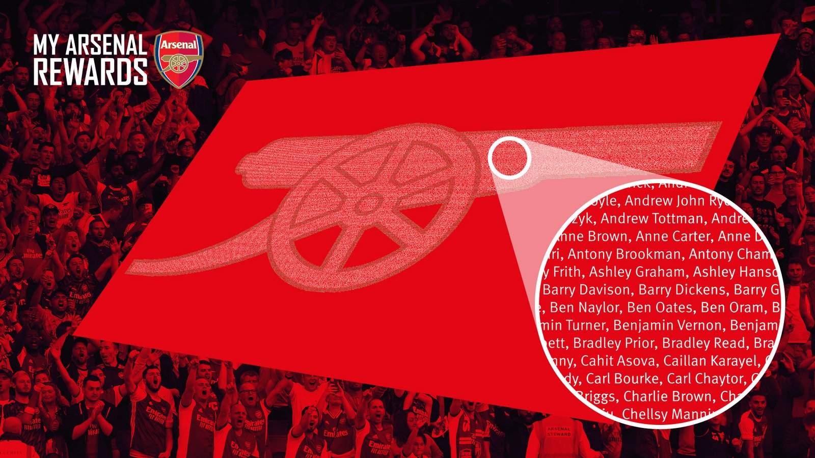 Find your name in the North Bank Cannon fan flag | My Arsenal Rewards |  News 