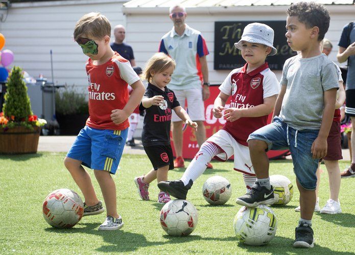 Arsenal Soccer Schools joined us for a kick around