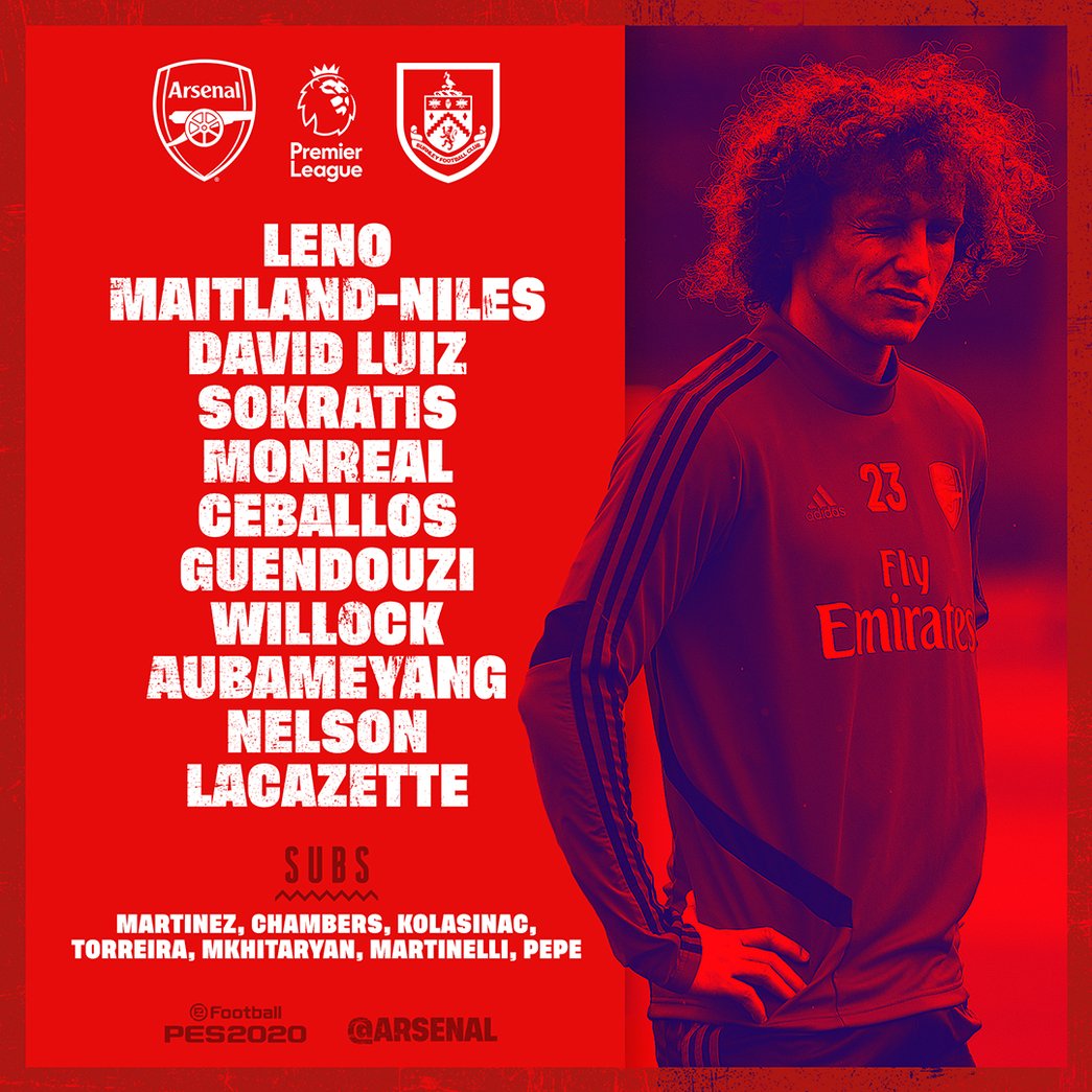 Arsenal team to play Burnley on August 17, 2019