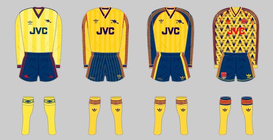arsenal jerseys over the years