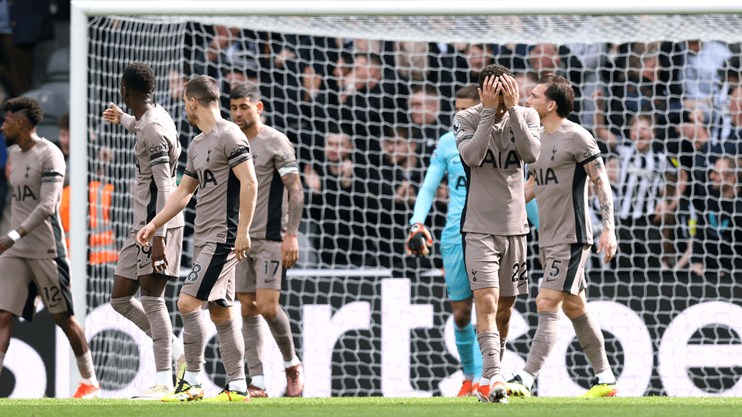 Tottenham react to conceding at Newcastle