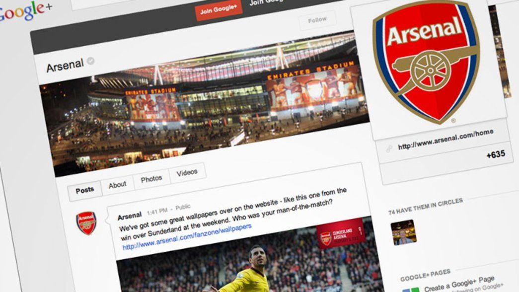 Arsenal on Google+