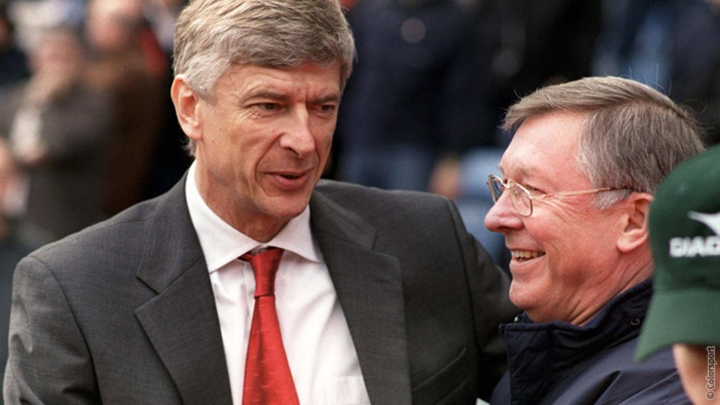 Arsène Wenger with Sir Alex Ferguson