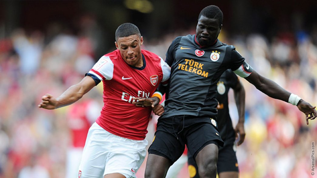 Alex in action against Galatasaray in the Emirates Cup