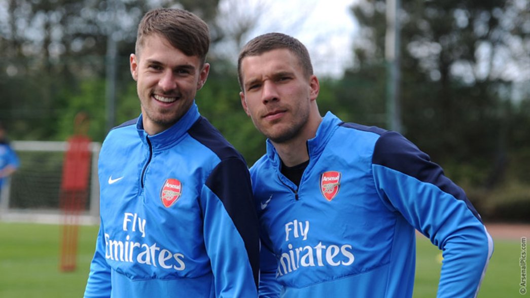 Aaron Ramsey and Lukas Podolski