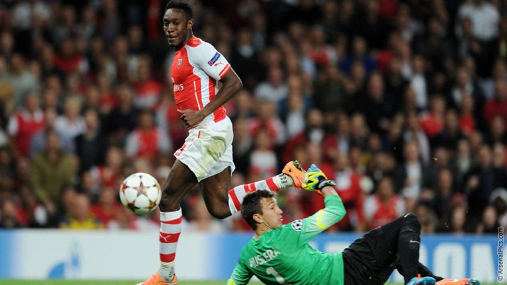 Danny Welbeck completes his hat-trick against Galatasaray