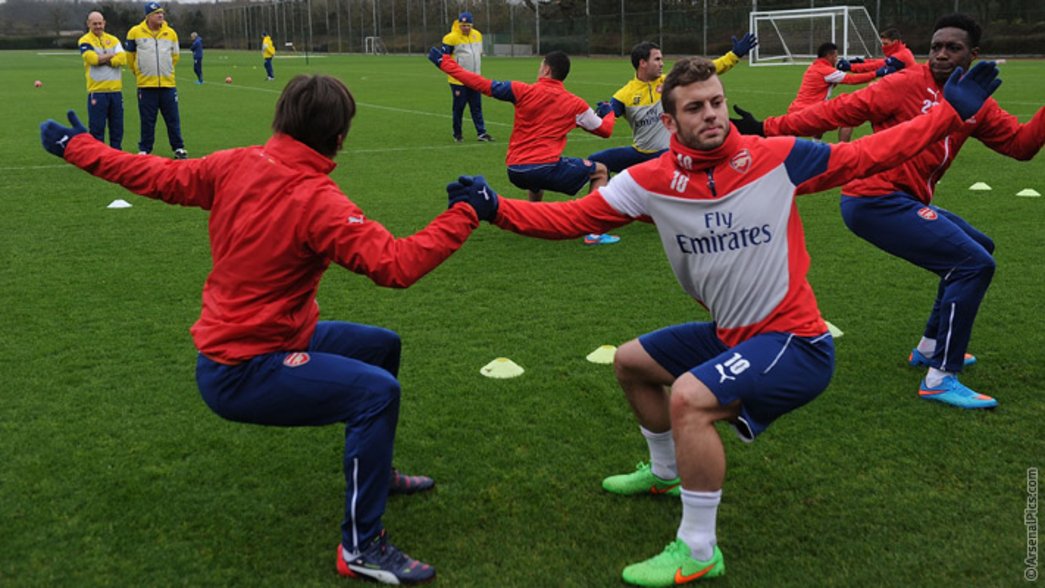 Arsenal train ahead of Middlesbrough match