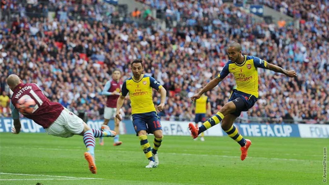Theo scores in the 2015 FA Cup final