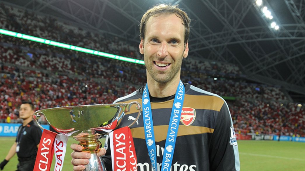 Petr celebrates with the Barclays Asia Trophy