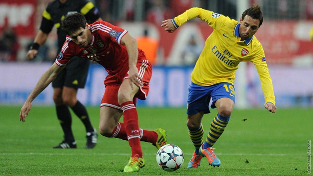 Santi Cazorla in action against Bayern Munich
