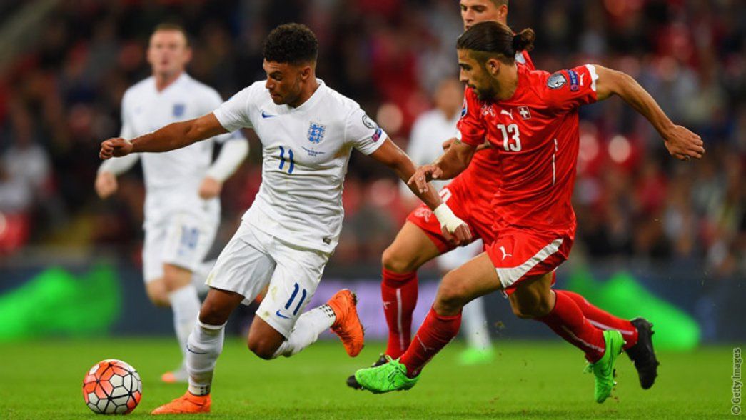 Alex Oxlade-Chamberlain in action for England