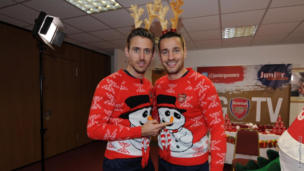 Christmas jumpers with Debuchy and Monreal