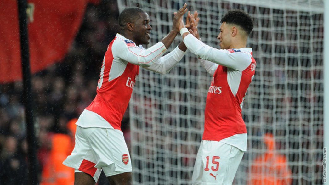 Joel Cambell and Alex Oxlade-Chamberlain