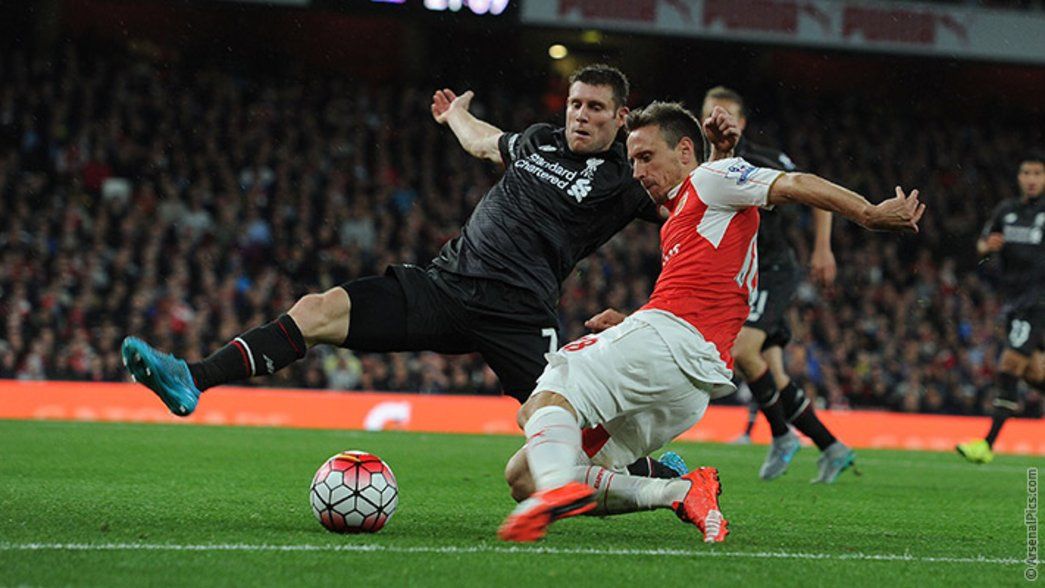 Nacho Monreal in action against Liverpool