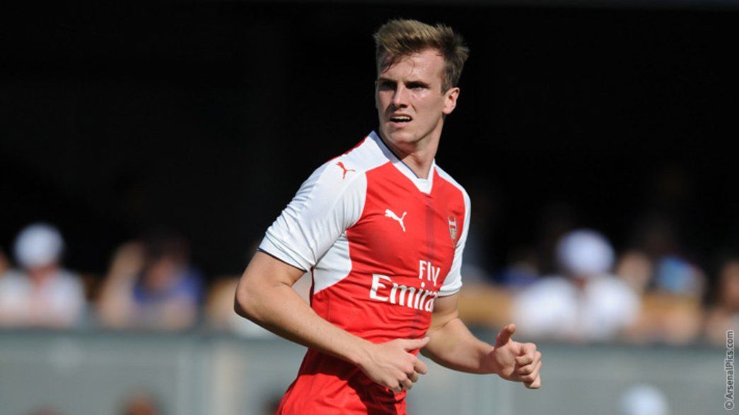 Rob Holding representing Arsenal for the first time