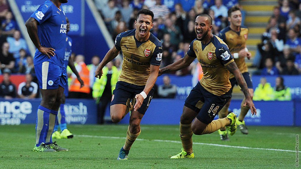 Alexis celebrates against Leicester