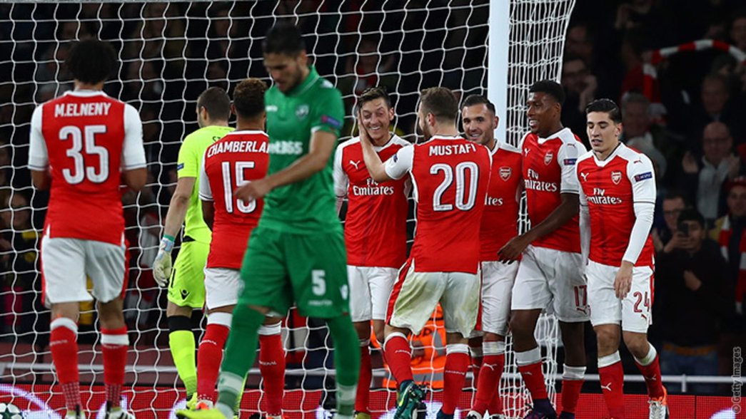 Arsenal celebrate against Ludogorets