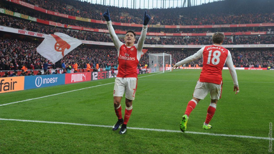 Alexis celebrates his last-gasp winner against Burnley