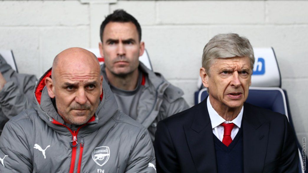 Steve Bould and Arsene Wenger in The Hawthorns dugout