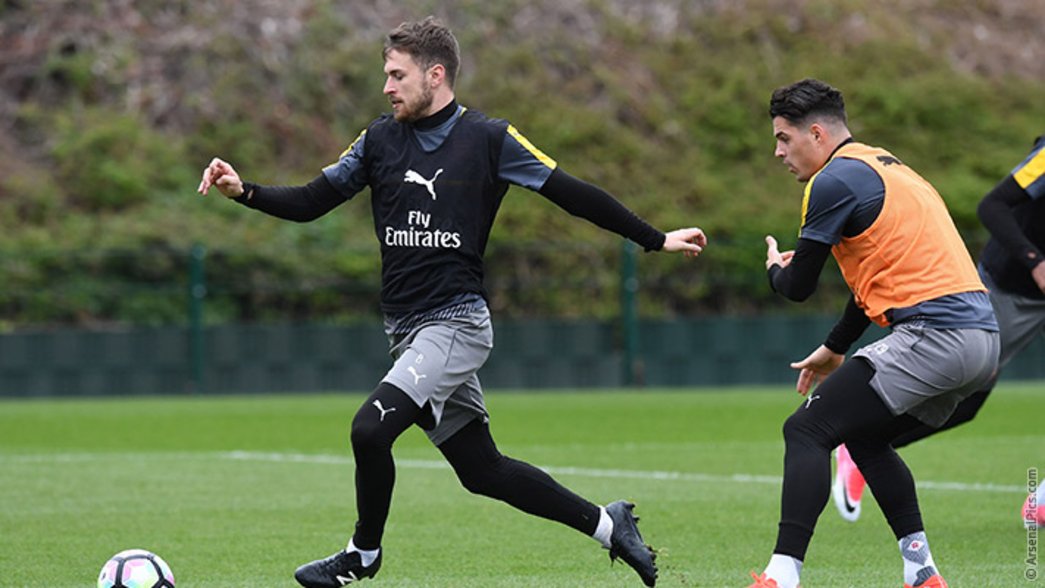 Arsenal train before the West Ham match