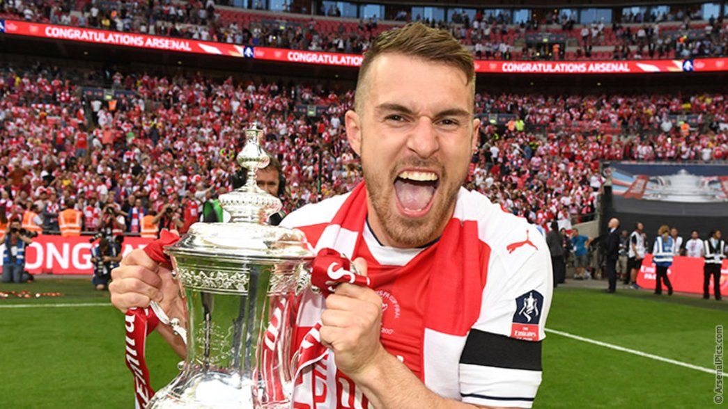 Aaron Ramsey lifts the Emirates FA Cup