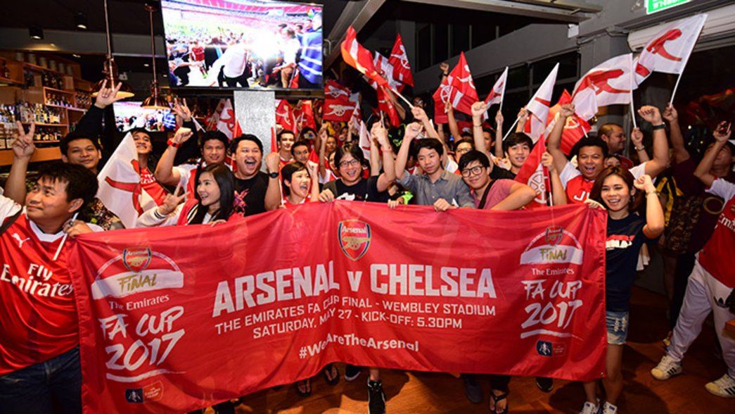 Thai fans celebrate our Emirates FA Cup win