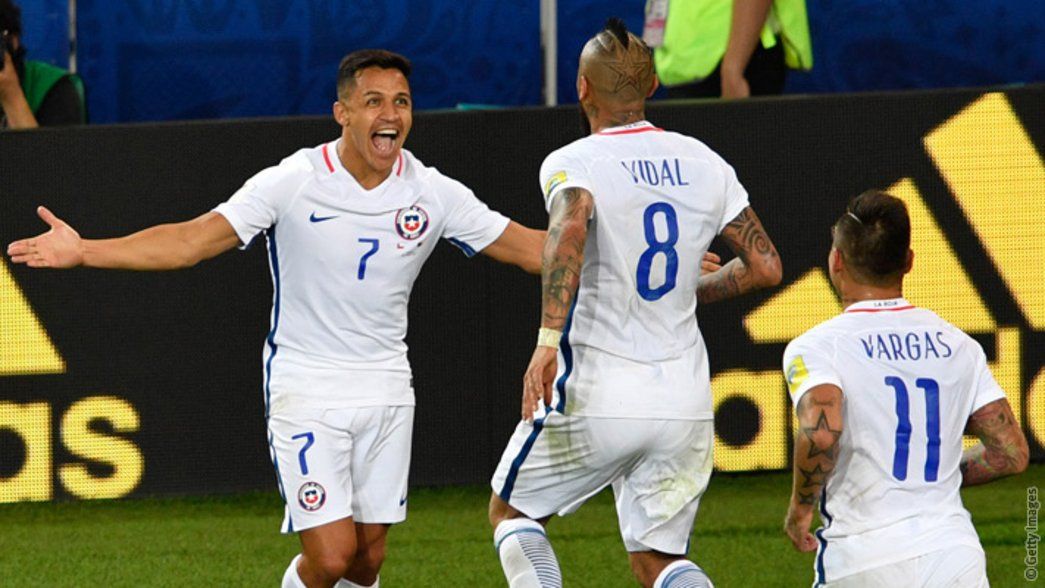 Alexis in action for Chile at the Confederations Cup