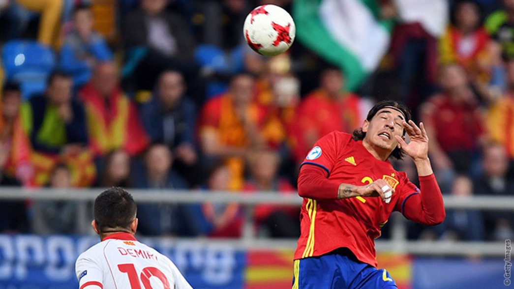 Hector Bellerin in action for Spain Under-21s