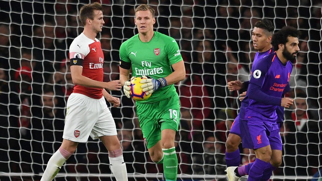 Bernd Leno in action against Liverpool
