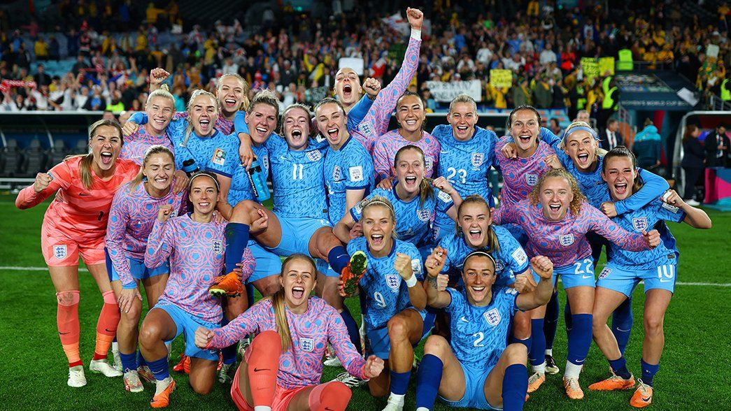 The Lionesses celebrate their semi-final win