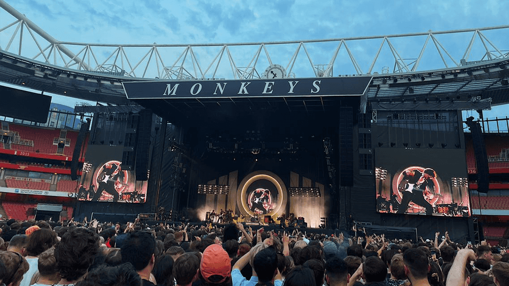 The Arctic Monkeys playing at Emirates Stadium