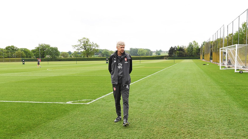 Arsène Wenger at his final training session, on May 12, 2018