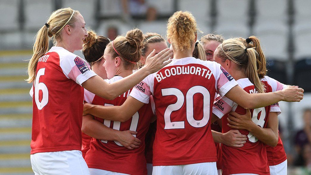 Arsenal Women celebrate against West Ham 