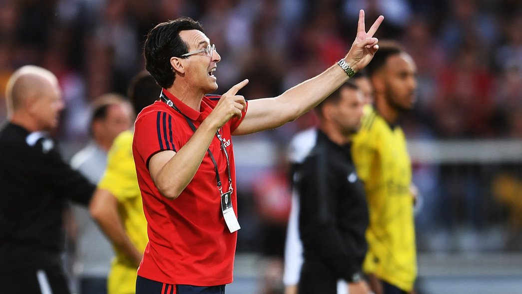 Unai Emery during our friendly against Angers