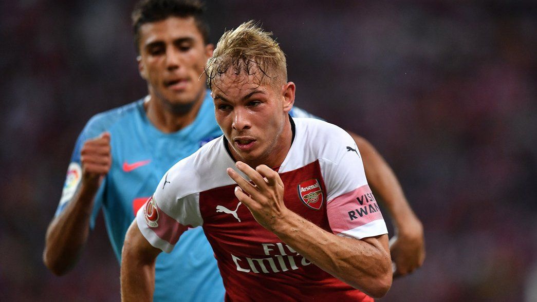 Emile Smith Rowe in action against Atletico Madrid