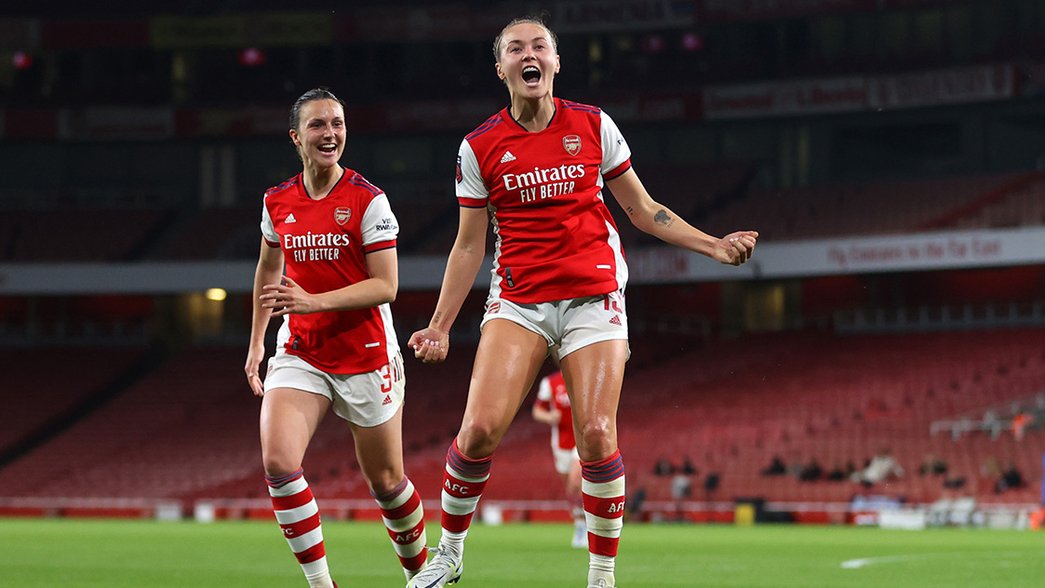 Caitlin Foord and Lotte Wubben Moy celebrate in the NLD