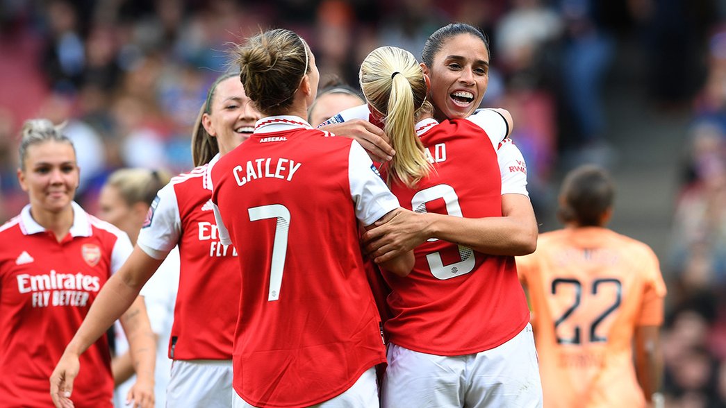 Beth Mead, Steph Catley and co celebrate Rafaelle Souza's goal against Spurs