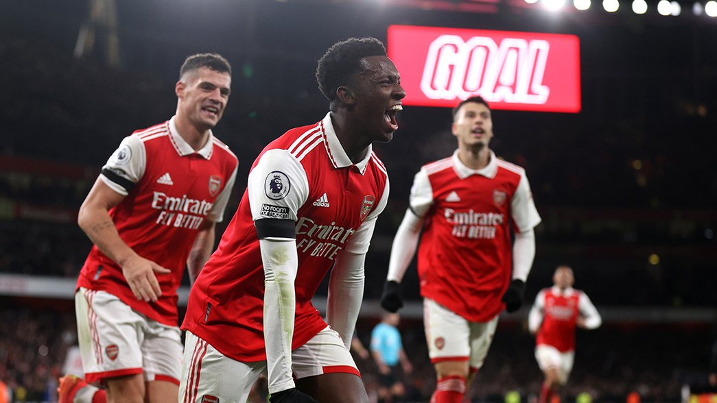 Eddie Nketiah celebrates his goal against West Ham