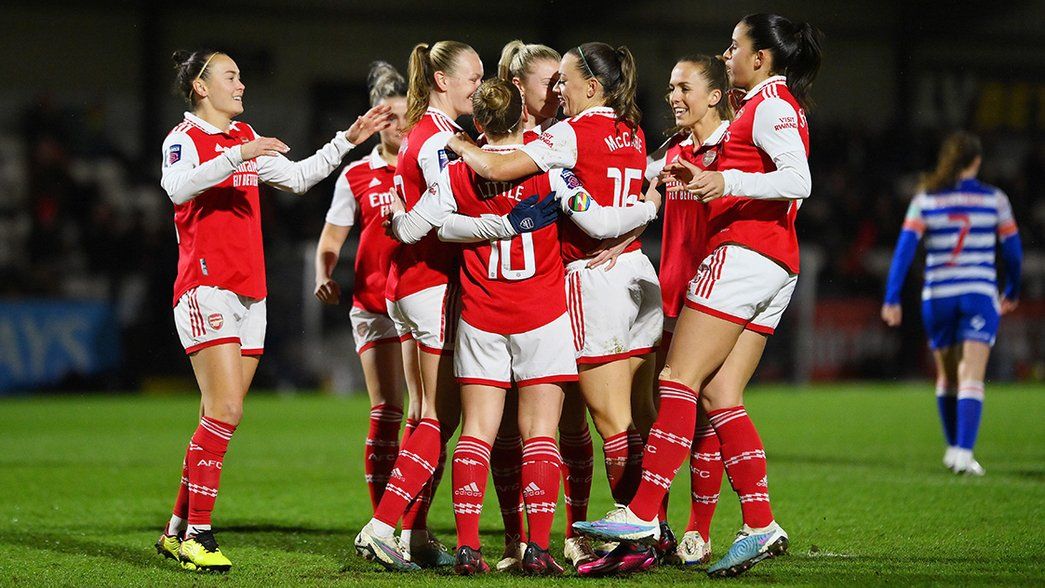Our players celebrate Kim Little's penalty against Reading